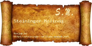 Steininger Melinda névjegykártya